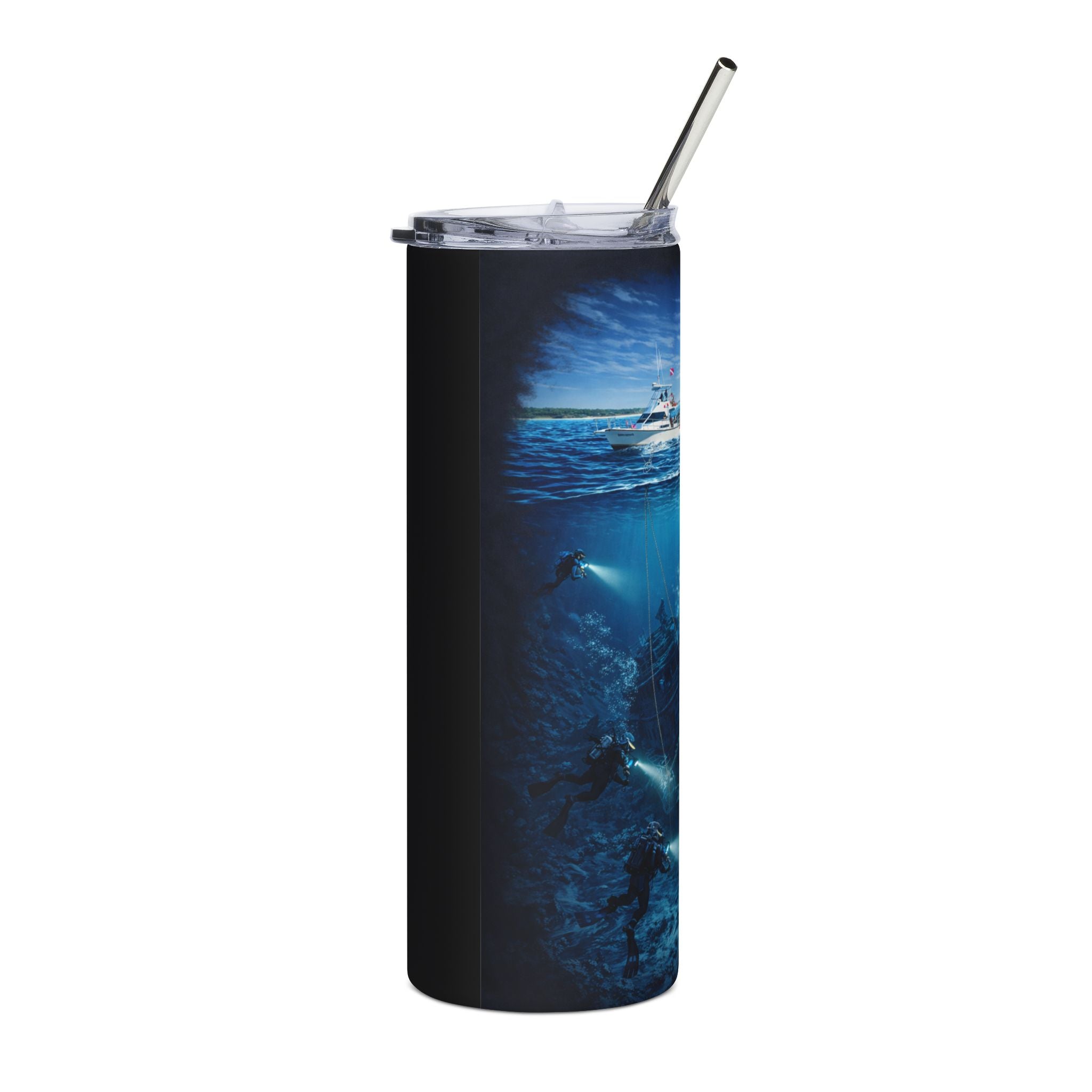 Sunken Ship Ocean Divers Scene Tumbler | 20oz Stainless Steel