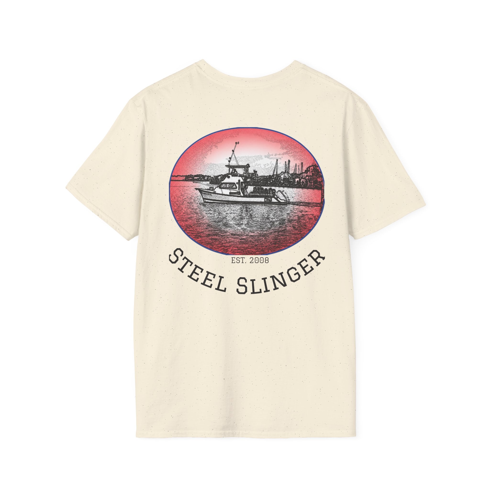 Steel Slinger Boat T-Shirt — Retro Fishing/Boating Tee (Est. 2008)