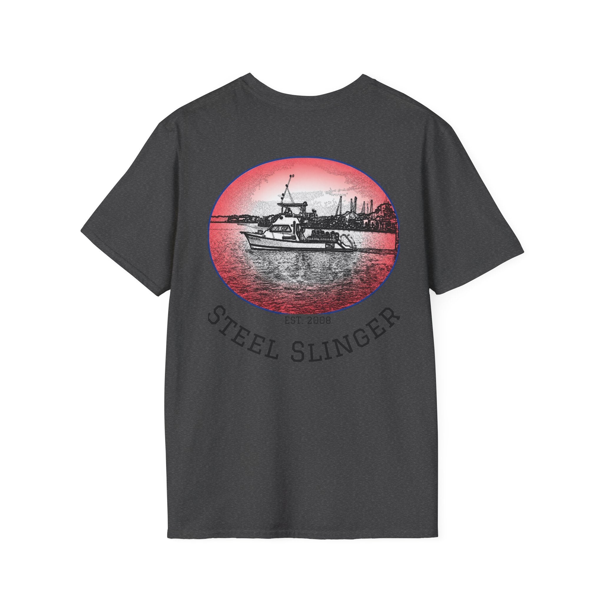 Steel Slinger Boat T-Shirt — Retro Fishing/Boating Tee (Est. 2008)